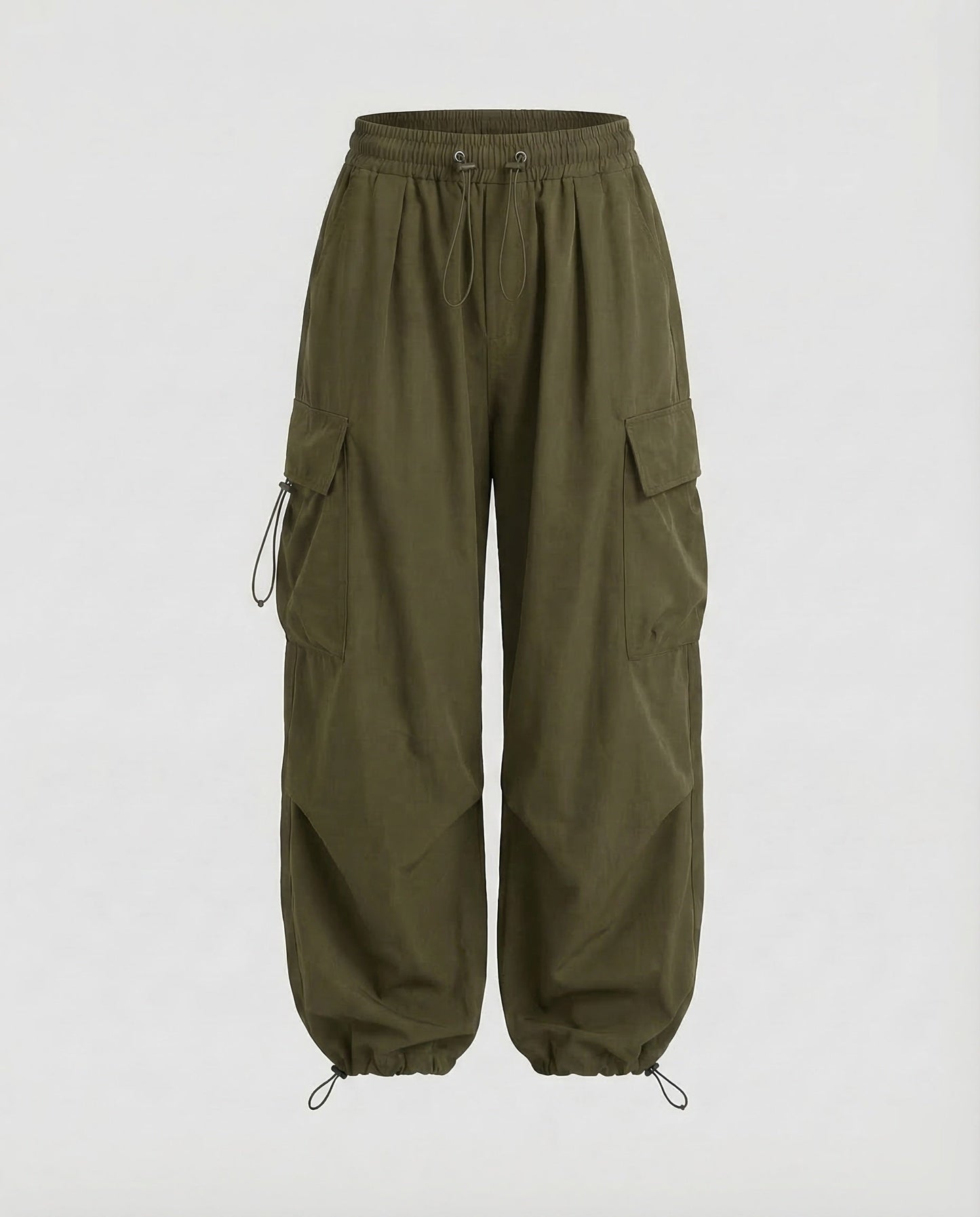 Women's Cargo Pants Oversize - Olive Green colorway