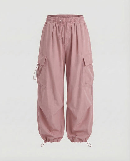 Women's Cargo Pants Oversize - Pink colorway