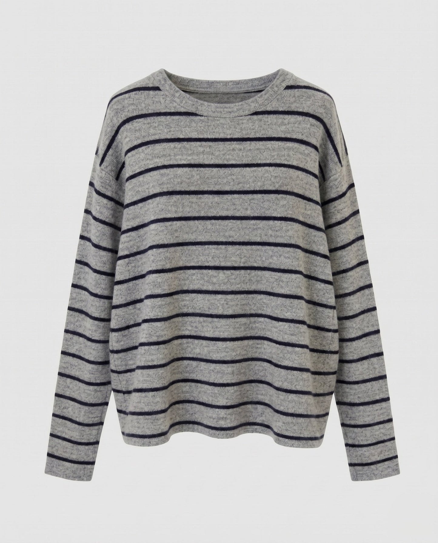 Women's casual knit sweater with fashionable stripe pattern - Chichicherry