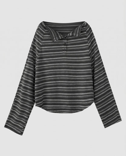 Women's Casual Long Sleeve Blouse with Collar - Chichicherry