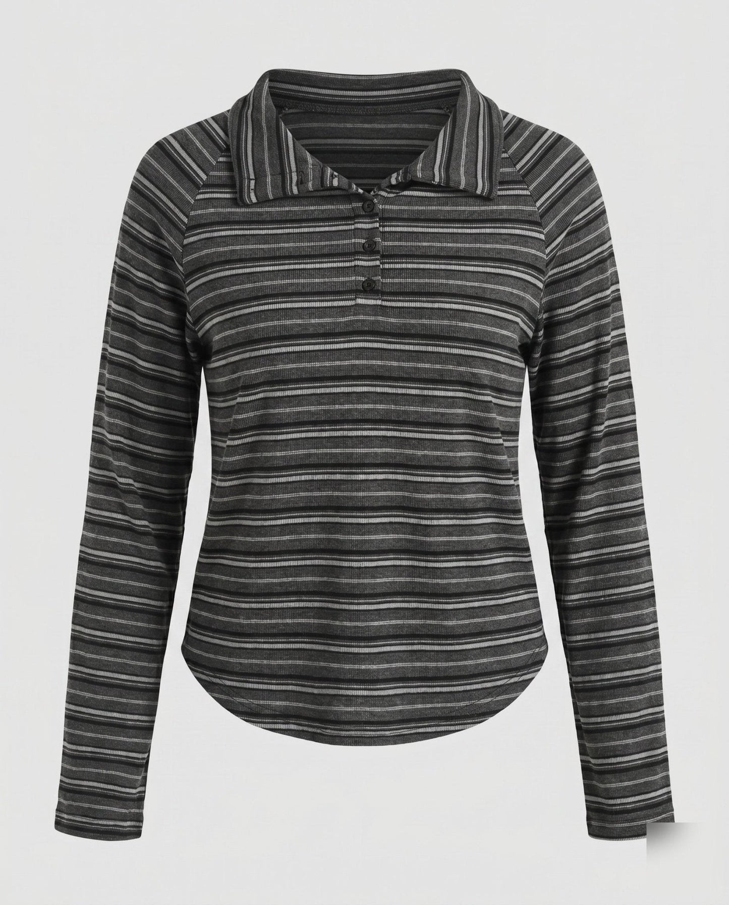 Women's Casual Long Sleeve Shirt with Fashionable Button Placket Design - Chichicherry