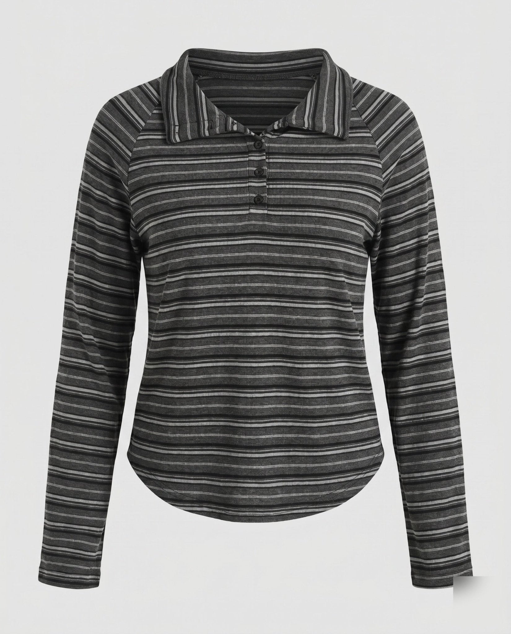 Women's Casual Long Sleeve Shirt with Fashionable Button Placket Design - Chichicherry