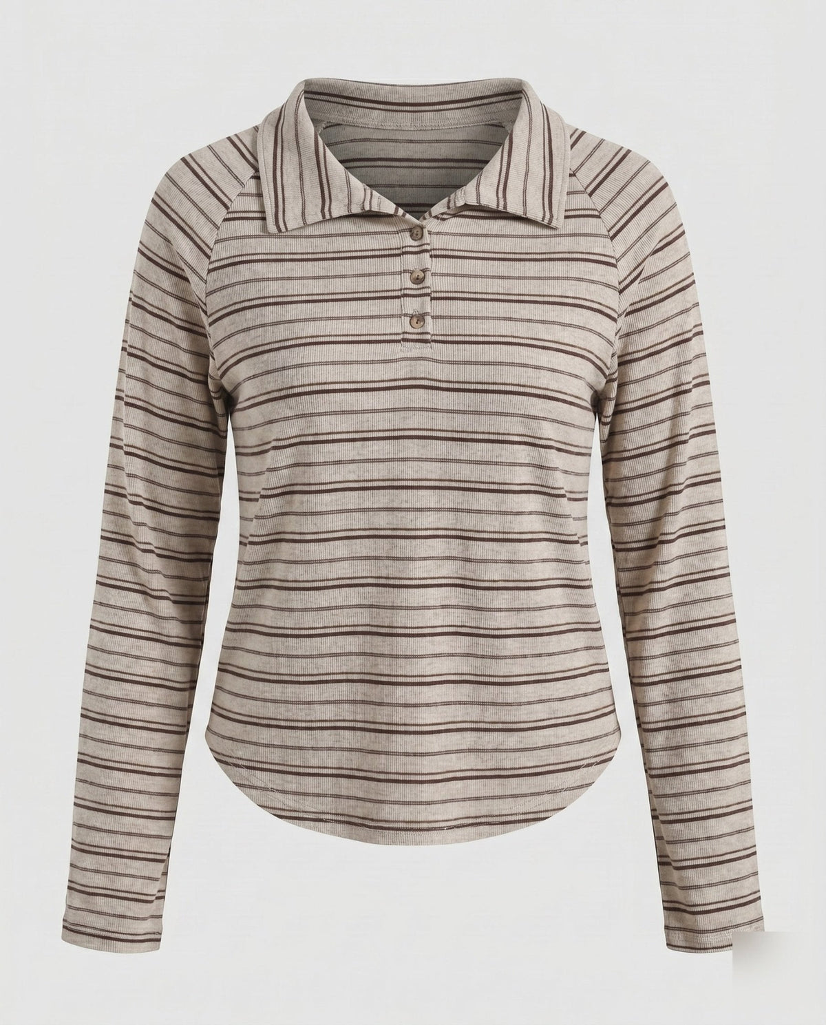 Women's Casual Long Sleeve Shirt with Fashionable Button Placket Design - Chichicherry