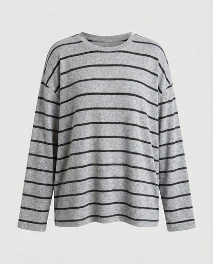 Women's Casual Long Sleeve Shirt with Striped Design - Chichicherry