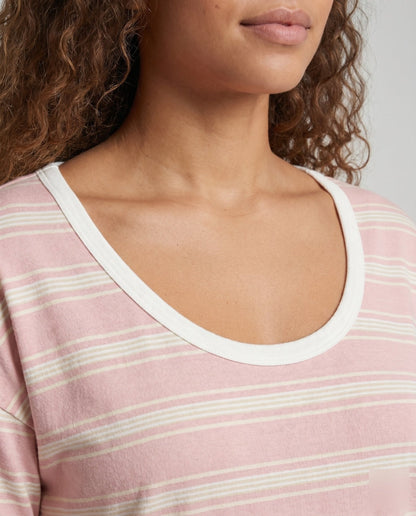 Women's casual long sleeve T-shirt with trendy striped pattern - Chichicherry
