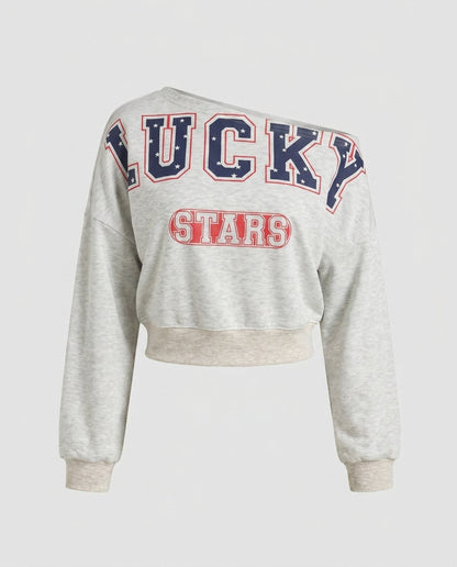 Women's casual off-shoulder sweatshirt - Chichicherry