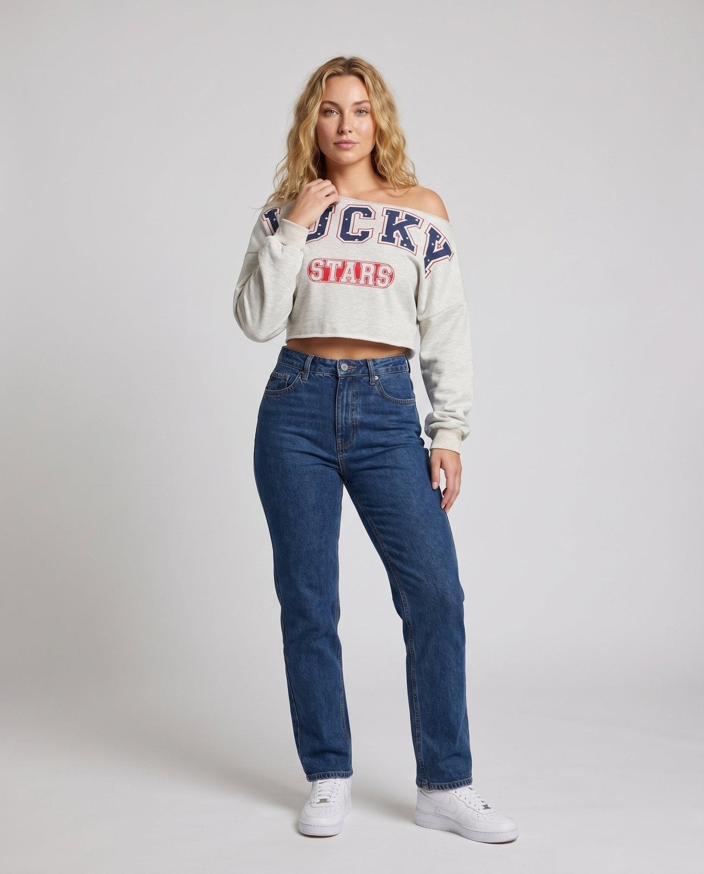 Women's casual off-shoulder sweatshirt - Chichicherry