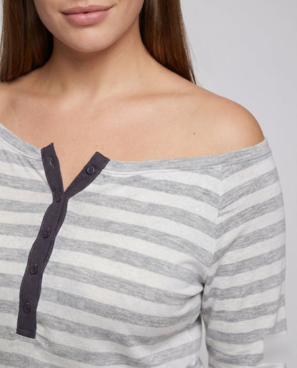Women's Casual Oversized Shirt with Playful Stripe Pattern and Tied Belt - Chichicherry