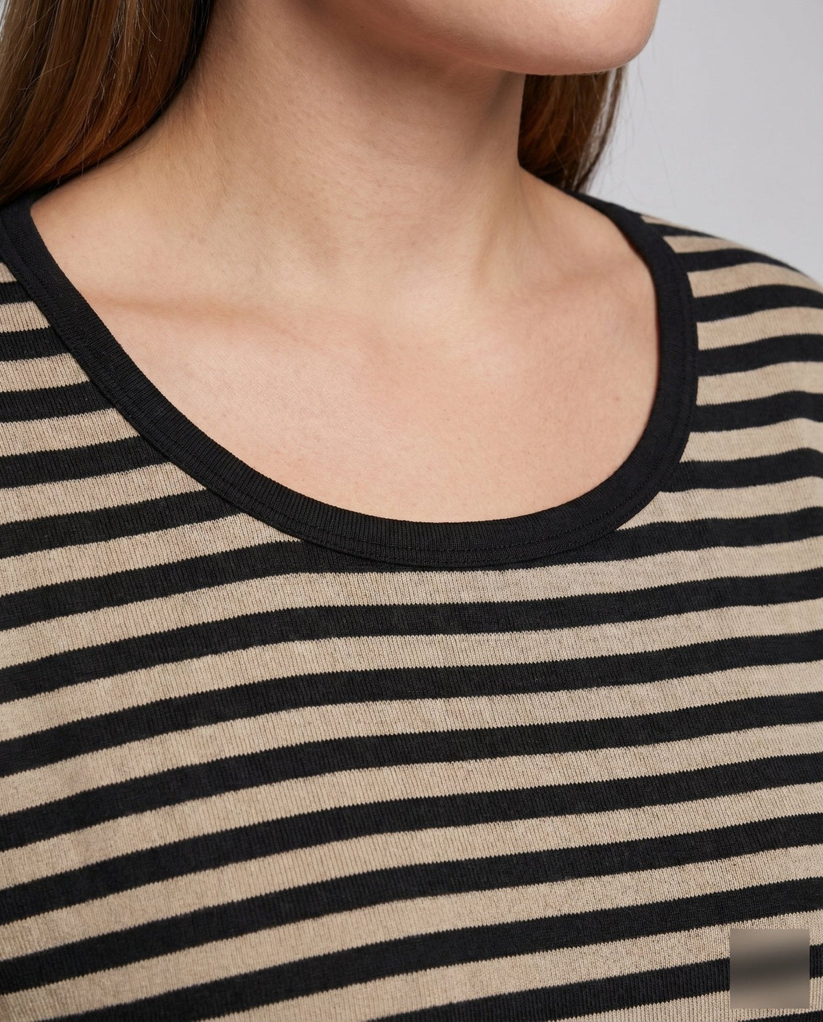 Women's Casual Oversized Striped Top with Deep V-Neck - Chichicherry