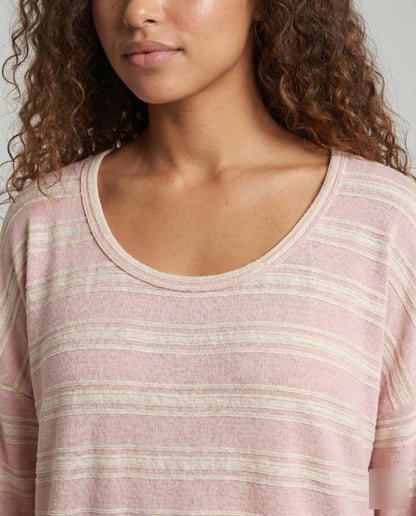 Women's Casual Striped Top with Loose Fit and Fashionable Details - Chichicherry