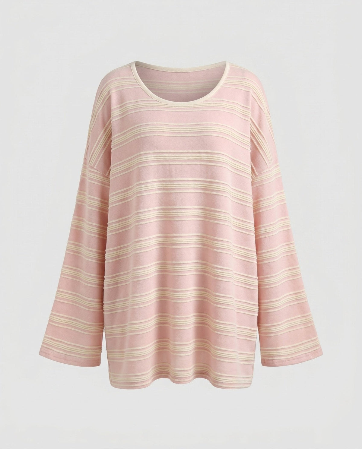 Women's Casual Striped Top with Loose Fit and Fashionable Details - Chichicherry