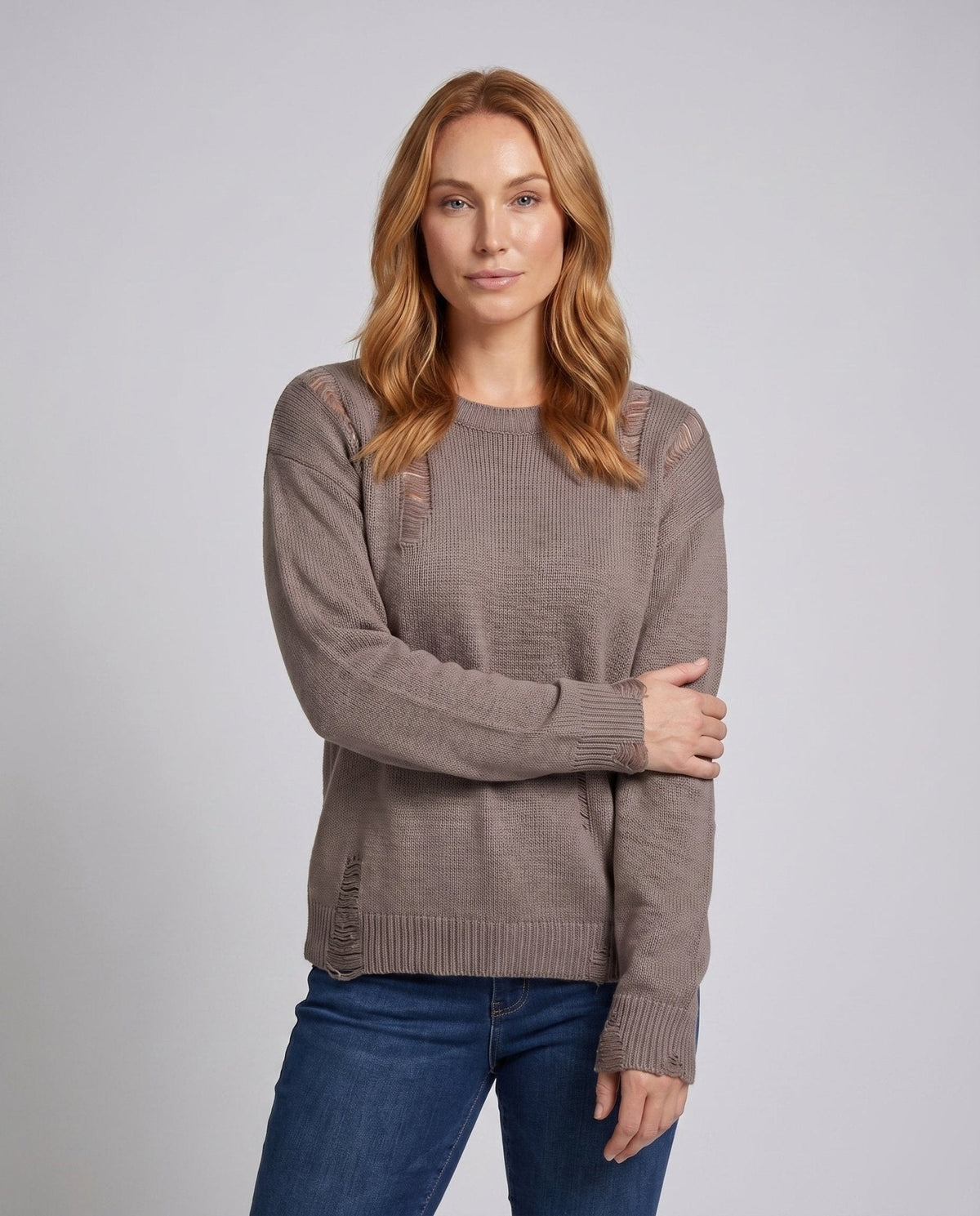 Women's casual sweater with stylish cut-out details - Chichicherry