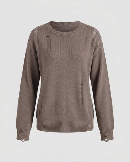 Women's casual sweater with stylish cut-out details - Chichicherry
