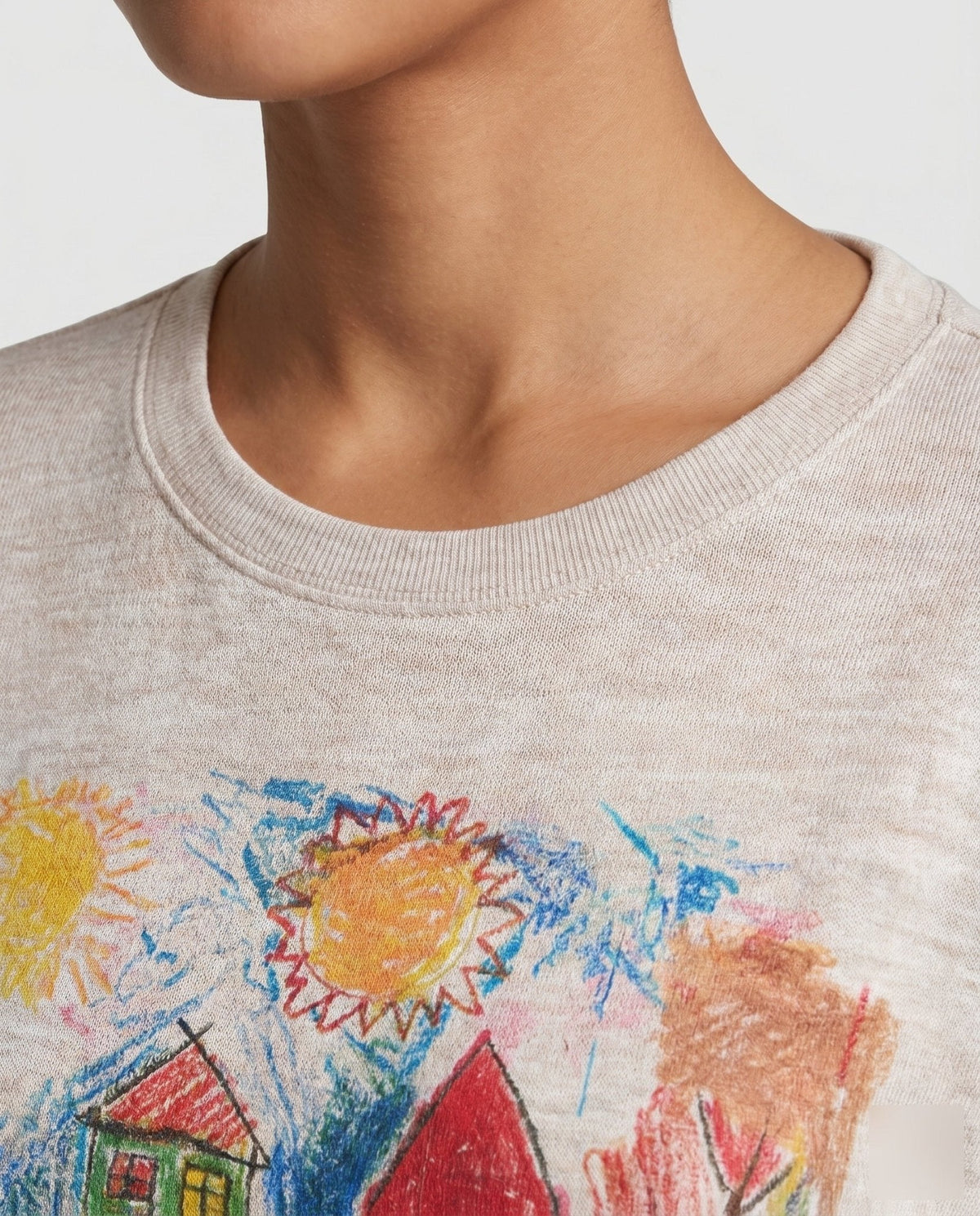Women's casual sweatshirt with creative children's art print - Chichicherry