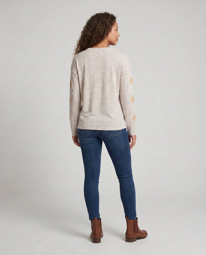Women's casual sweatshirt with creative children's art print - Chichicherry
