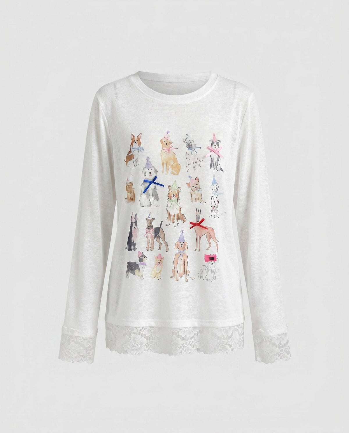 Women's casual sweatshirt with playful animal motif and ruffle details - Chichicherry