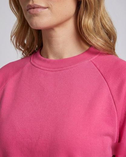 Women's casual sweatshirt with wide round neckline and elastic waistband - Chichicherry