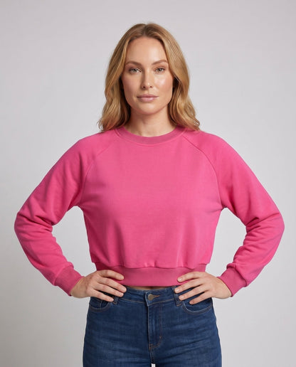 Women's casual sweatshirt with wide round neckline and elastic waistband - Chichicherry
