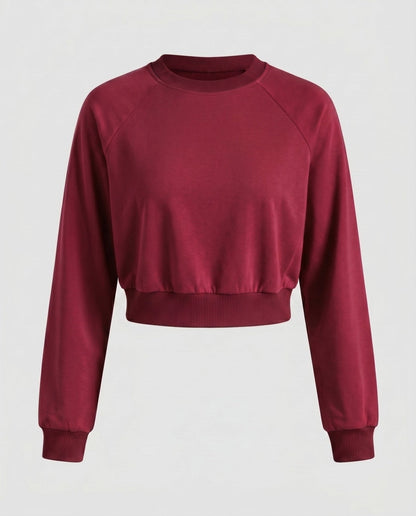 Women's casual sweatshirt with wide round neckline and elastic waistband - Chichicherry