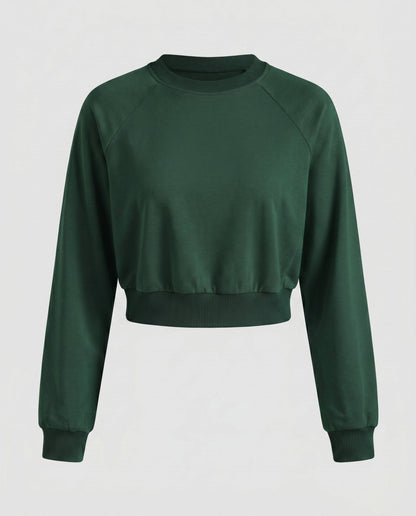 Women's casual sweatshirt with wide round neckline and elastic waistband - Chichicherry