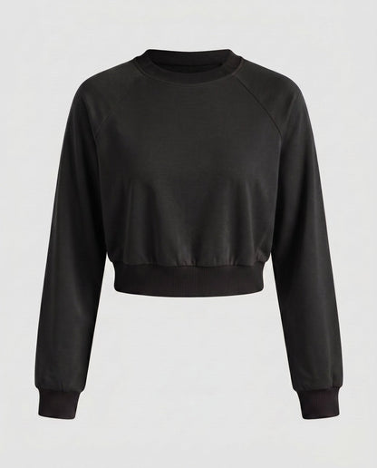 Women's casual sweatshirt with wide round neckline and elastic waistband - Chichicherry