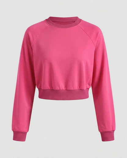 Women's casual sweatshirt with wide round neckline and elastic waistband - Chichicherry