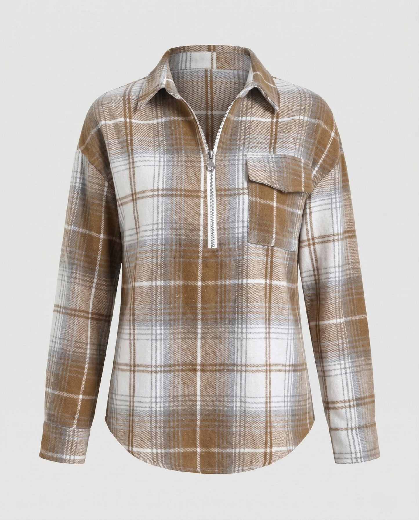Women's checked shirt with zipper - Chichicherry