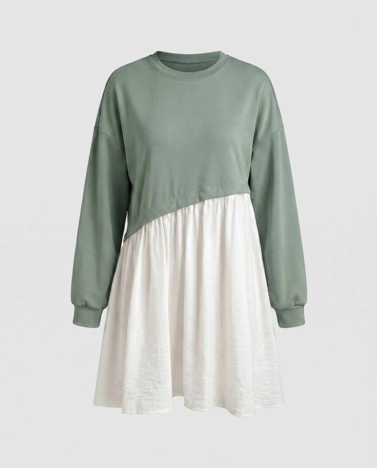 Women's combined sweatshirt dress with casual top and flowing skirt - Chichicherry