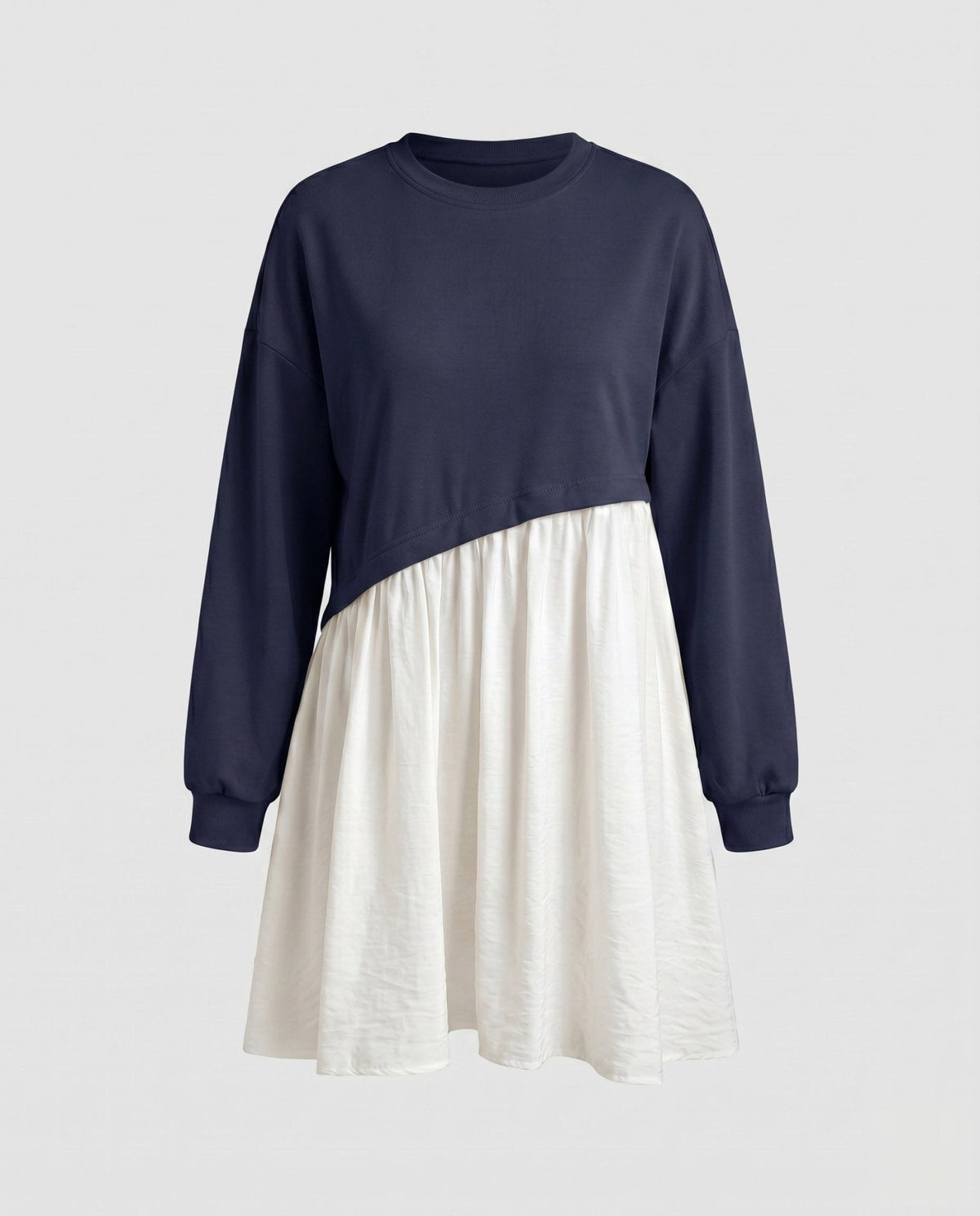 Women's combined sweatshirt dress with casual top and flowing skirt - Chichicherry