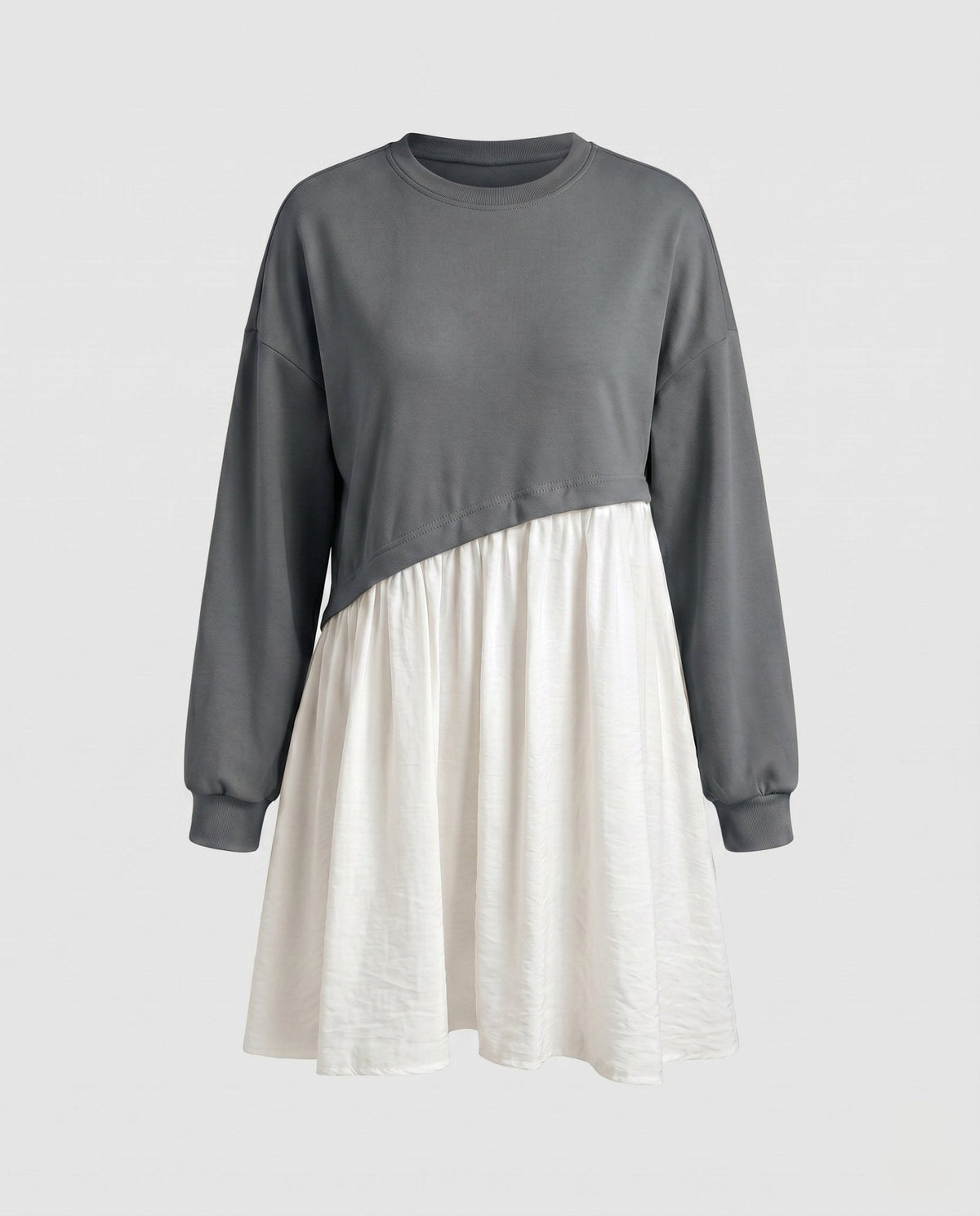 Women's combined sweatshirt dress with casual top and flowing skirt - Chichicherry