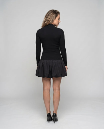 Women's dress with high-neck and voluminous hem - Chichicherry