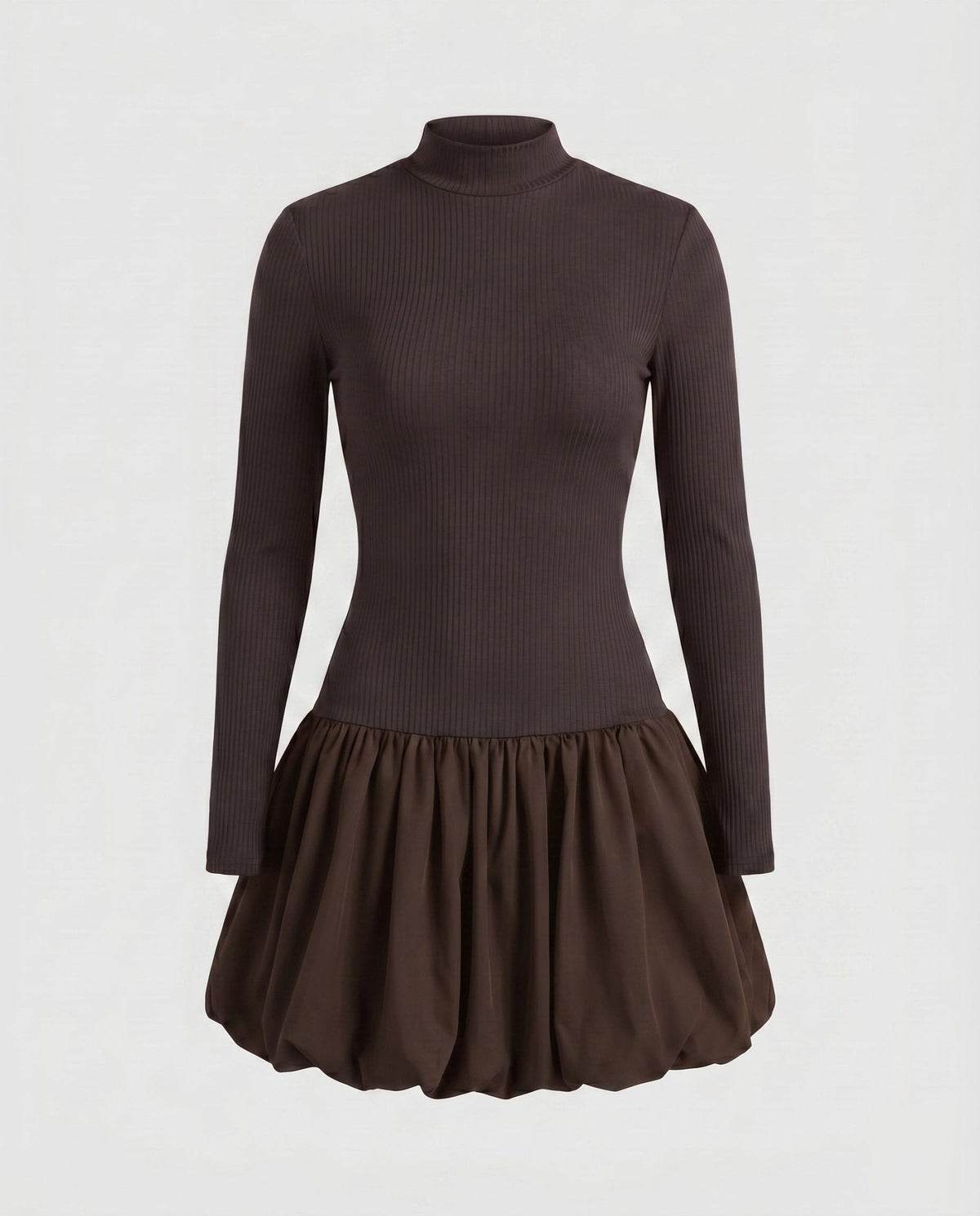 Women's dress with high-neck and voluminous hem - Chichicherry