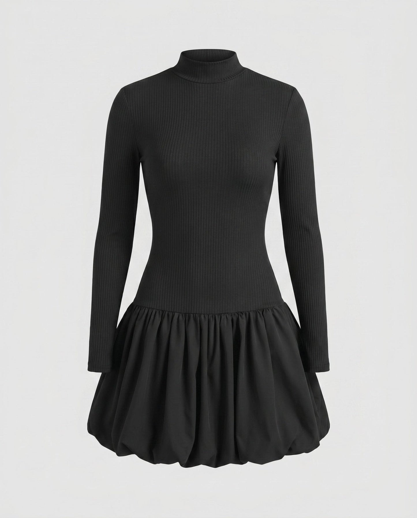 Women's dress with high-neck and voluminous hem - Chichicherry