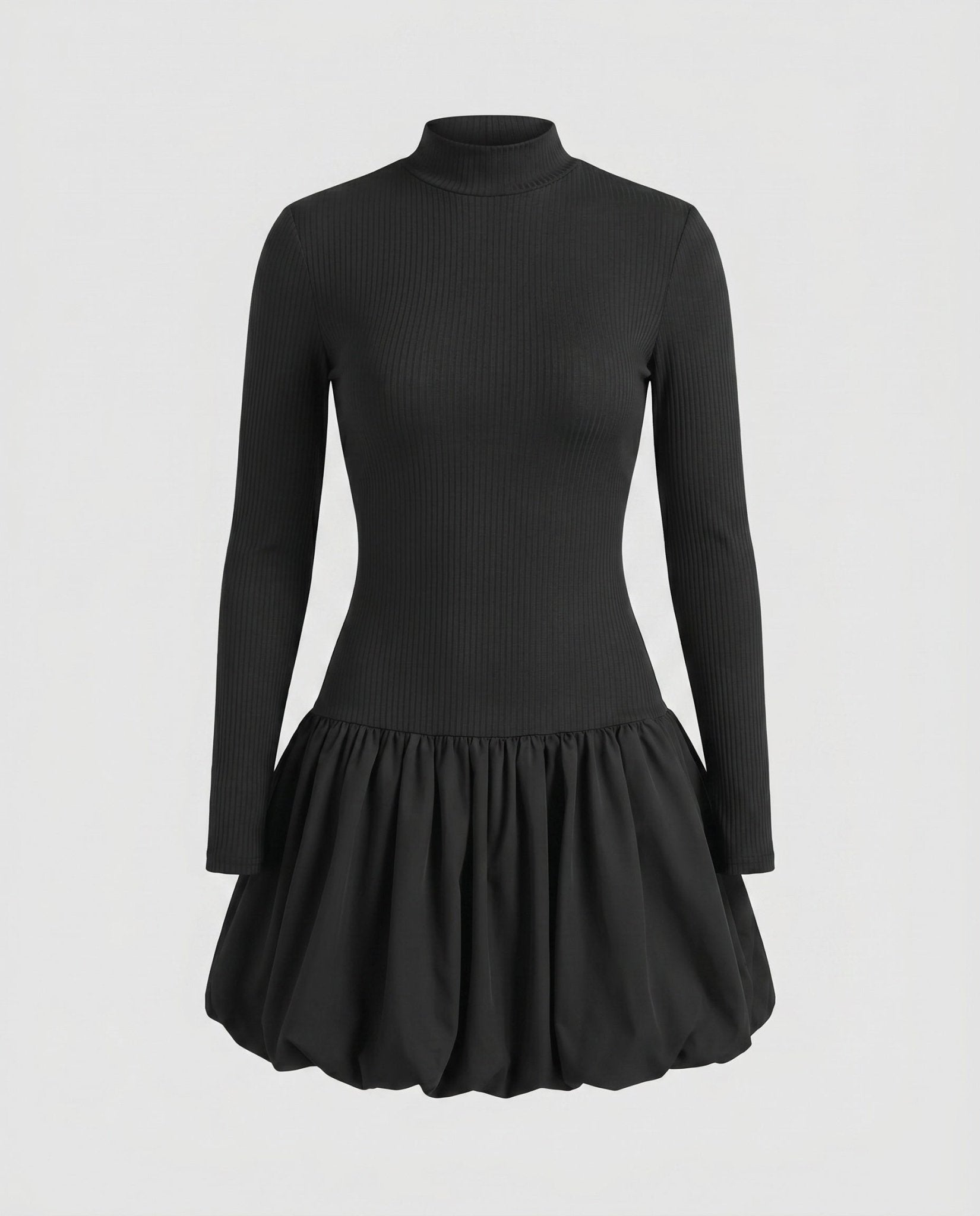 Women's dress with high-neck and voluminous hem - Chichicherry