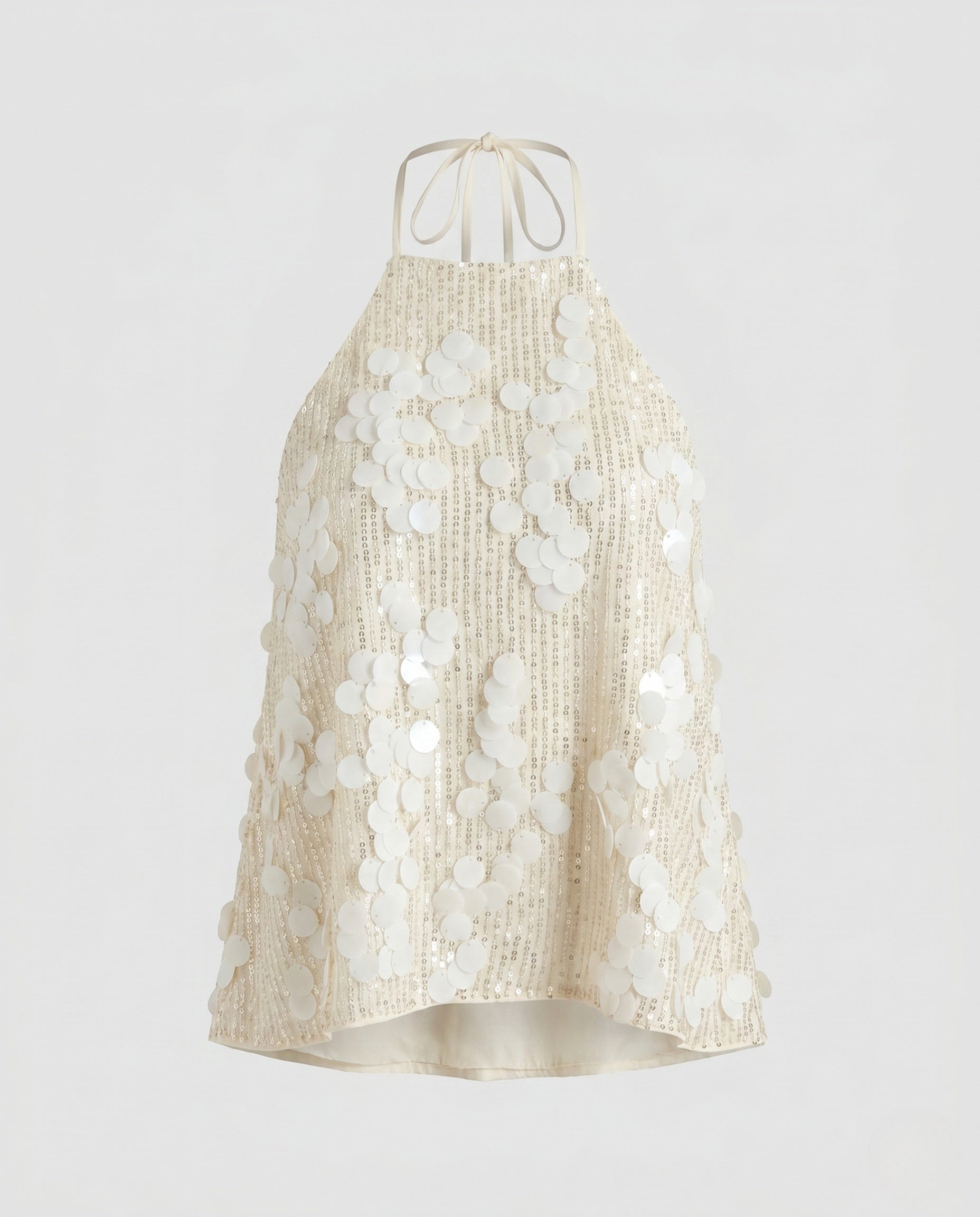 Women’s Festive Top with Glittering Sequins - Apricot colorway