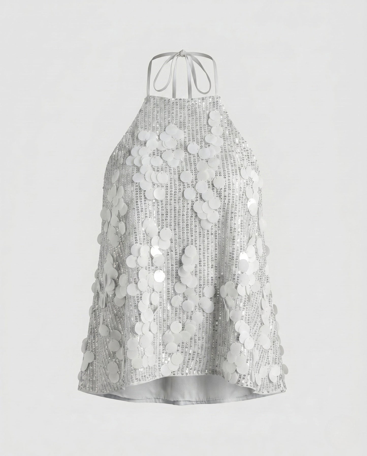 Women’s Festive Top with Glittering Sequins - White colorway