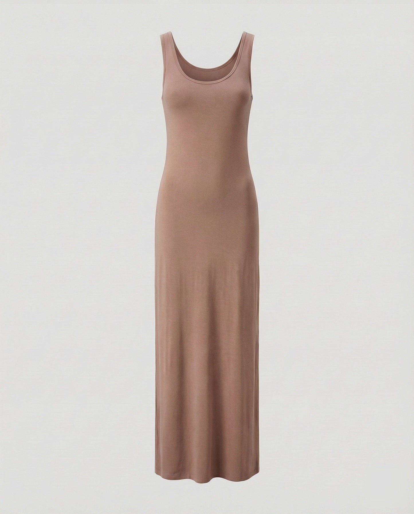 Women's Form-Stable Stretch Jersey Column Maxi Dress - Beige colorway