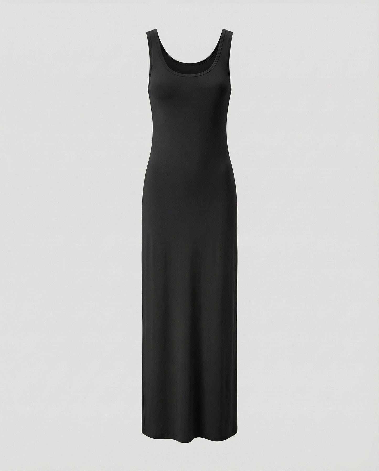 Women's Form-Stable Stretch Jersey Column Maxi Dress - Black colorway