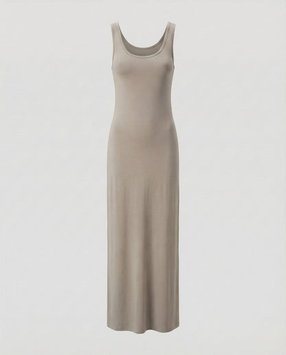 Women's Form-Stable Stretch Jersey Column Maxi Dress - Grey colorway
