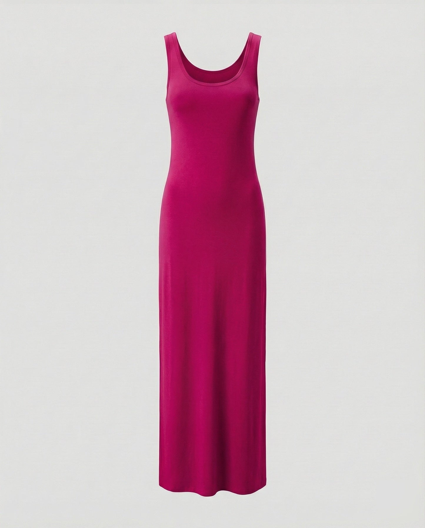 Women's Form-Stable Stretch Jersey Column Maxi Dress - Rose Red colorway