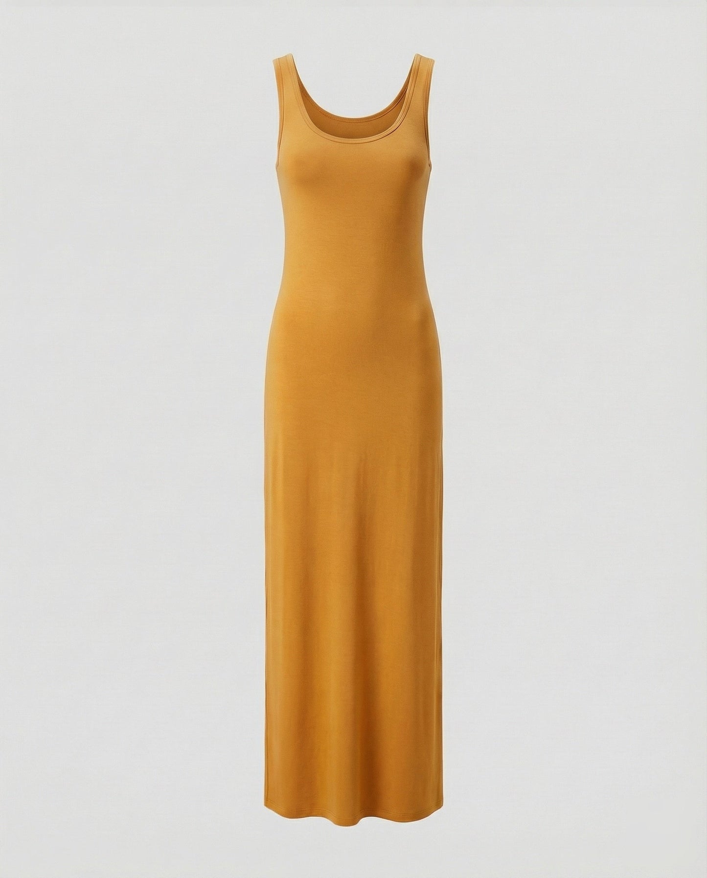 Women's Form-Stable Stretch Jersey Column Maxi Dress - Yellow colorway