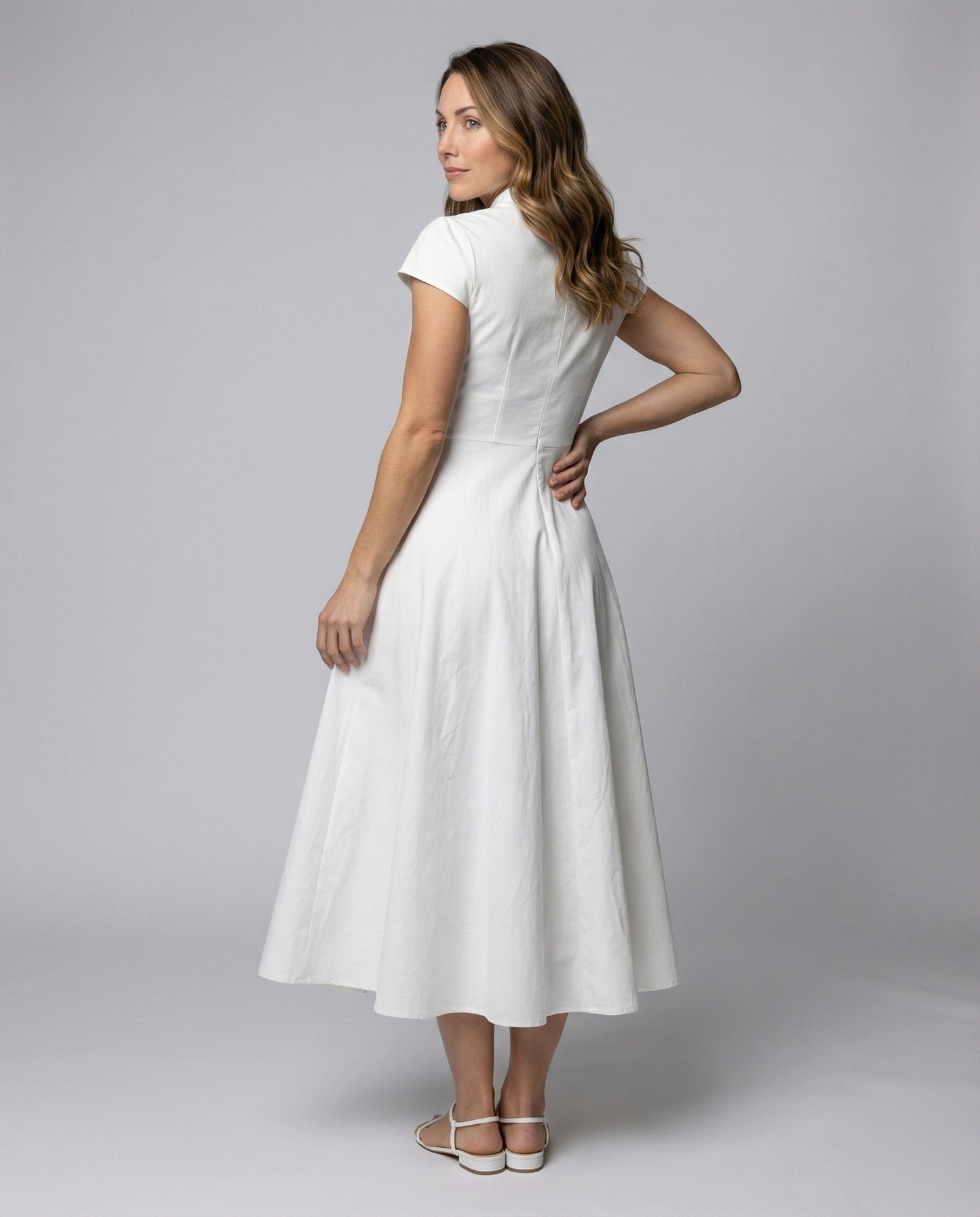 Women's Formal Corset Style Civil Registry Dress - back view