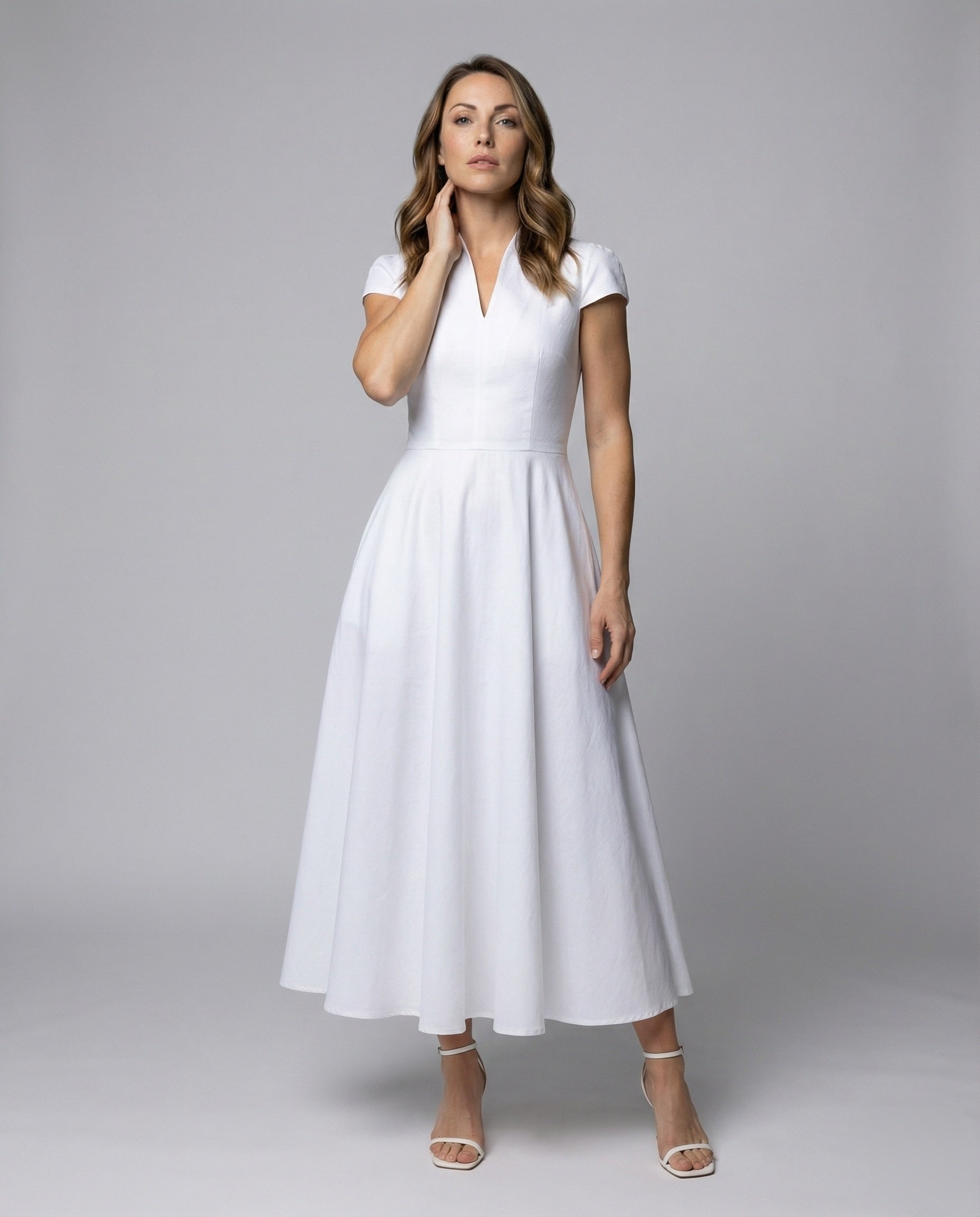 Women's Formal Corset Style Civil Registry Dress - front view