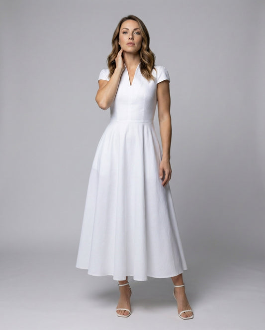 Women's Formal Corset Style Civil Registry Dress - front view