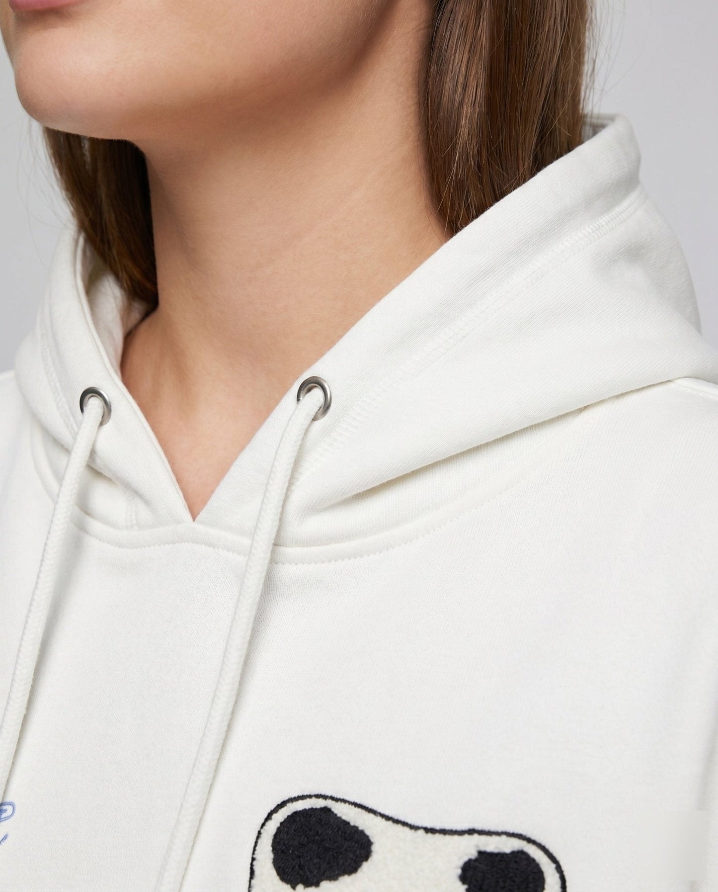 Women's hoodie with playful cat design and checkered pocket - Chichicherry