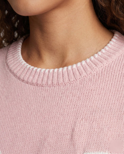 Women's knit sweater with decorative bow motif and casual fit - Chichicherry