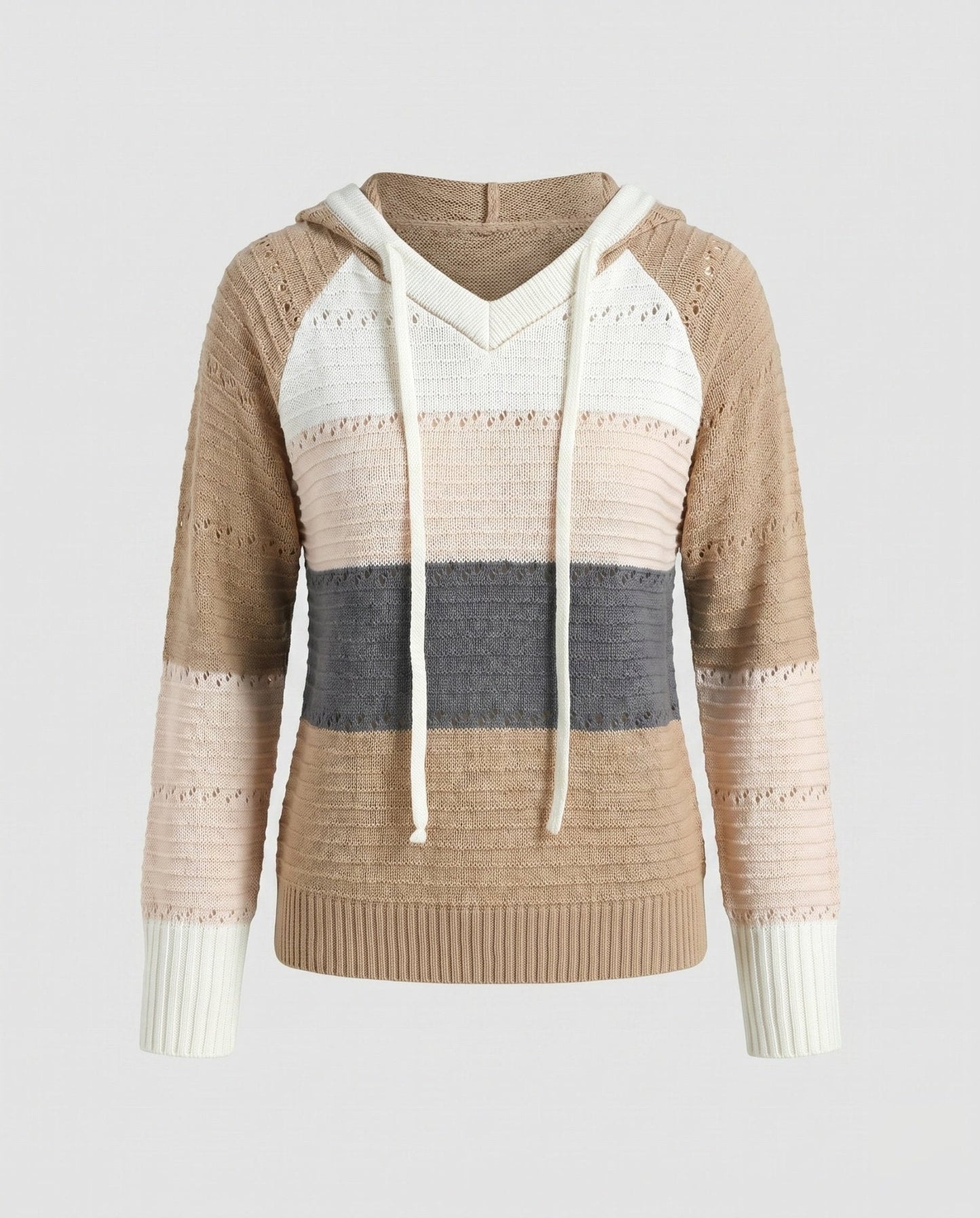 Women's knit sweater with modern V-neck and casual cut - Chichicherry