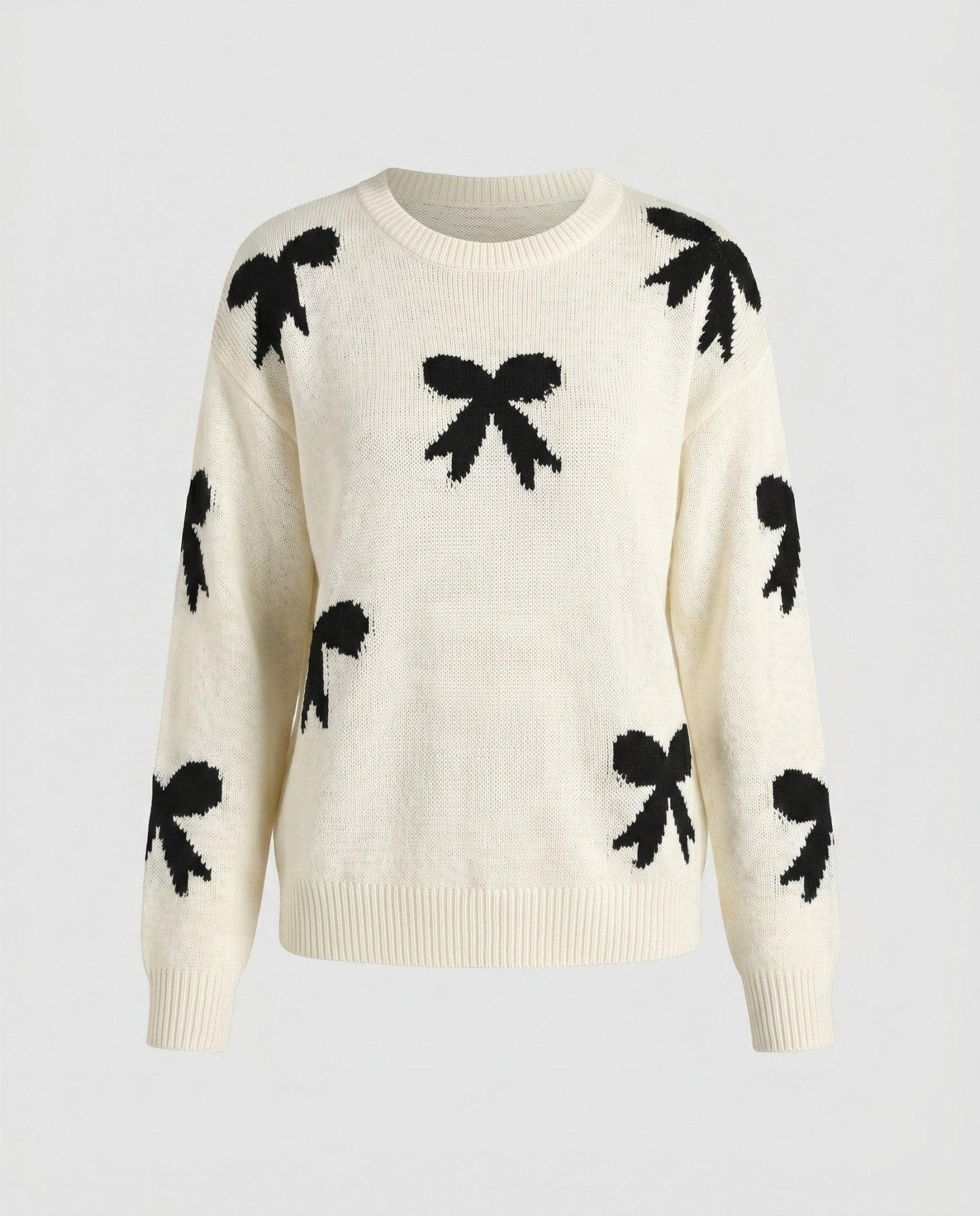 Women's knit sweater with playful bow motif and casual fit - Chichicherry