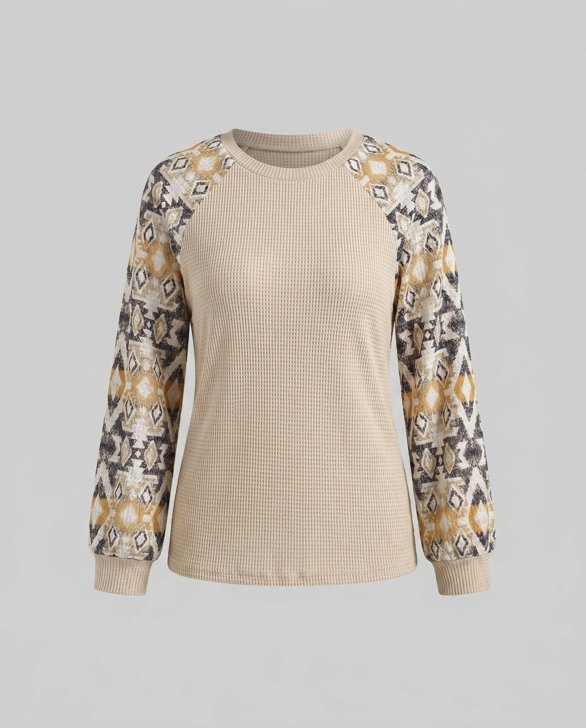 Women's knit top with colorful sleeve details - Chichicherry