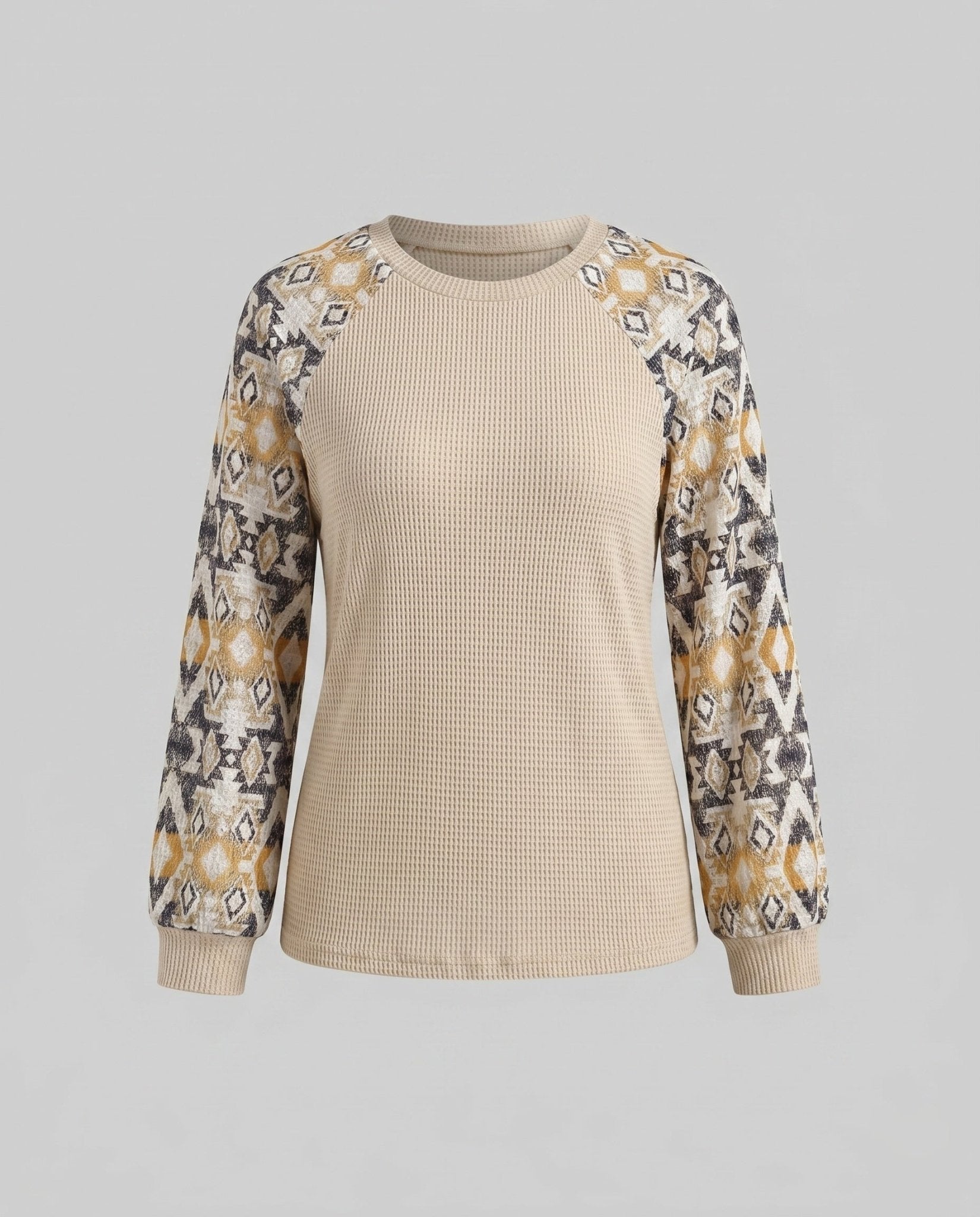 Women's knit top with colorful sleeve details - Chichicherry